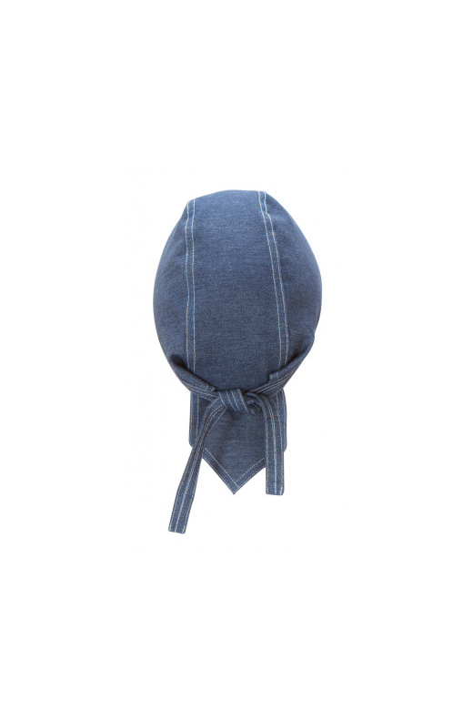 Bonnet denim à bandelettes